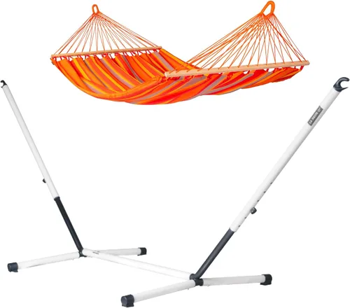 Miniatura 13 de La Siesta® Alisio Hamaca con barra esparcidora, hamaca exterior resistente a la intemperie, hamaca exterior de tela para 2 personas, hamaca para 2
