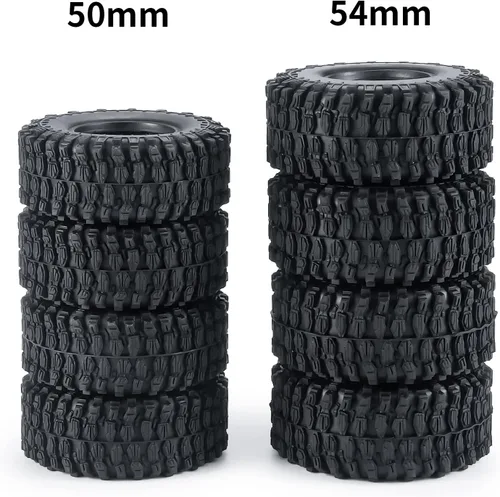 Miniatura 6 de SWX Neumáticos de oruga de 1.0 "4 piezas de neumáticos de goma micro para 1/24 RC Crawler Car Axial SCX24 90081 AXI00001 AXI00002 (1.969 in)