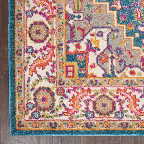 Miniatura 7 de Nourison Passion Bohemian - Alfombra color verde azulado multicolor, de 3 pies con 9 pulgadas x 5 pies con 9 pulgadas, fácil limpieza, no pierde