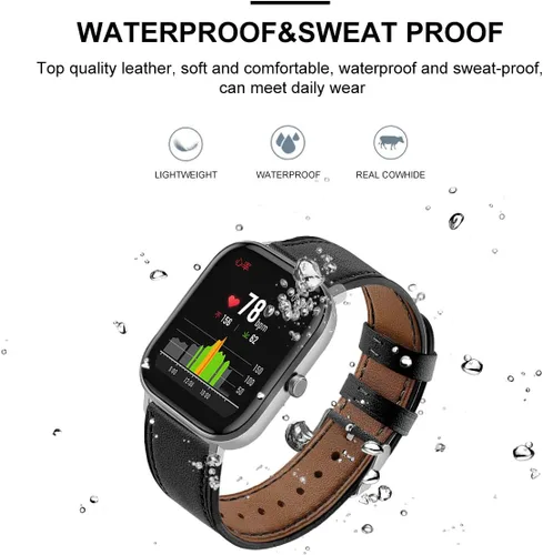 Miniatura 4 de Correa de reloj de cuero compatible con Amazfit Active 2/GTS 4 4mini 3 2 2e 2 mini >R 1.654 in y Bip 3/Bip 3 Pro/Bip U Pro/Bip/Bip Lite/Bip S/Bip S