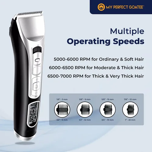 Miniatura 4 de Cortadora de barba profesional para hombres, 36 longitudes de precisión de 0.039-1.059 in - Motor de 7000 RPM - Cortadora de pelo inalámbrica