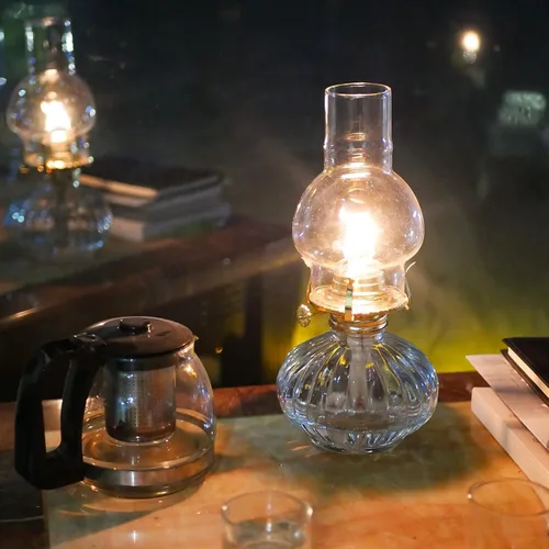 Miniatura 8 de Lámpara de aceite Chimenea Base de 3 pulgadas 6 1/4 pulgadas de altura de queroseno Lámpara de lámpara de huracán Altura Reemplazo de vidrio
