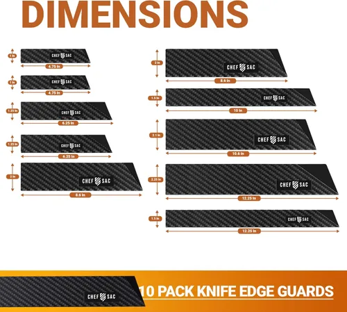 Miniatura 3 de Chef Sac Protectores de bordes de cuchillo, cubierta universal para cuchillo y protector profesional de cuchillos, protectores de cuchillos