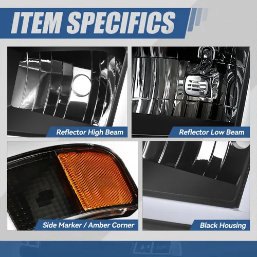 Miniatura 4 de Ensamble de faros Auto Dynasty y luces de parachoques compatibles con Chevy Express GMC Savana 1500-4500 de 2003-2024, con luces DRL E-LED