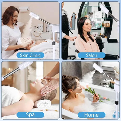 Miniatura 7 de HomGarden Vaporizador facial profesional, función de niebla caliente y temporizador, altura y ángulo ajustables, vaporizador facial profesional