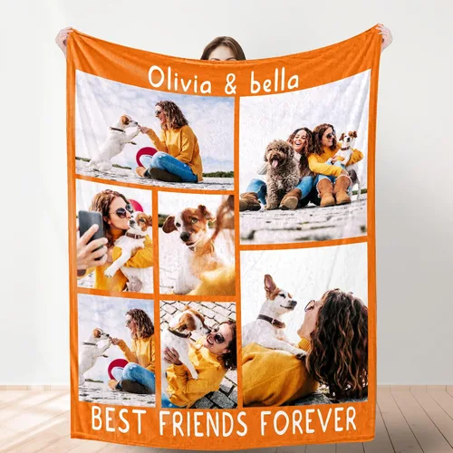 Miniatura 9 de Manta de fotos personalizada para bodas, parejas, fotos para familiares, amigos, regalos personalizados de Navidad y cumpleaños, fabricada