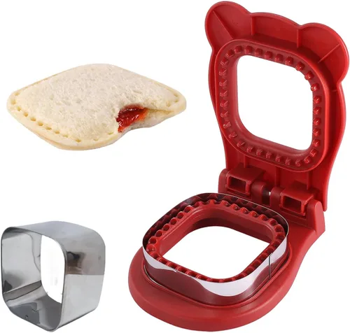 Miniatura 8 de Cortador y sellador de sándwich, para hacer sándwiches sin corteza para niños, fácil para fiambrera escolar y caja de Bento, verde