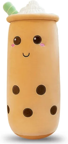Rexinc - Lindos peluches Boba, peluche Boba de felpa larga, almohada de peluche de burbujas de té, animal de peluche para regalo para niños y