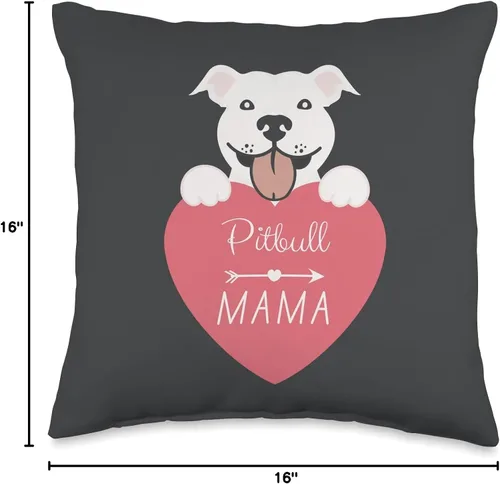 Miniatura 4 de jovy fits Pitbull Mama Regalos para Pittie, almohada Pit Bull Mom, 16 x 16 pulgadas, multicolor