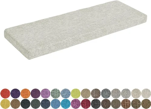 Miniatura 40 de Cojín de banco de tamaño personalizado, 30 colores, cojín de asiento de ventana panorámica, espuma gruesa de tapicería de 1.18 pulgadas, 1.97