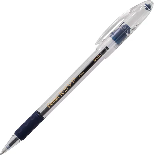 Miniatura 2 de Pentel R.S.V.P. Bolígrafo, trazo medio, tinta azul, paquete de dos unidades (BK91BP2C), Azul Paquete de 2