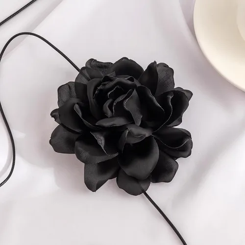 Miniatura 5 de KIMI RAJI Gargantilla de flores para mujer, gargantilla de terciopelo largo de terciopelo para mujeres, niñas, novia, boda, fiesta, verano, collares