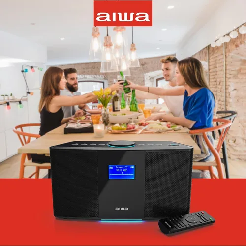 Miniatura 8 de Aiwa Altavoz inalámbrico - Libera un sonido potente y una conectividad versátil - Experimenta la libertad Bluetooth, radio FM, reloj, 20 W RMS, Negro