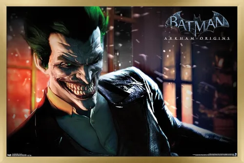 Miniatura 14 de Trends International DC Comics - Póster de pared de Arkham Origins de Arkham Origins, 14.725 x 22.375 pulgadas, versión enmarcada de madera