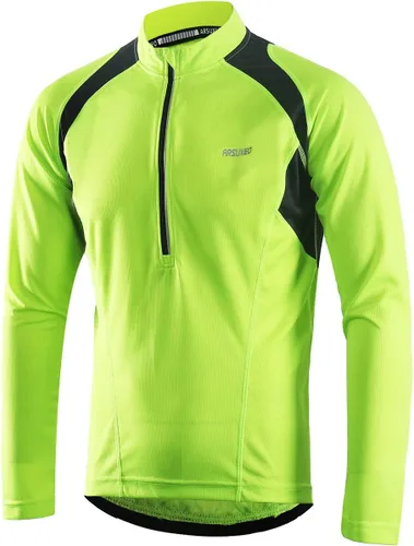 ARSUXEO Camisetas de ciclismo de media cremallera para hombre Camisas de ciclismo de montaña de manga larga 6031