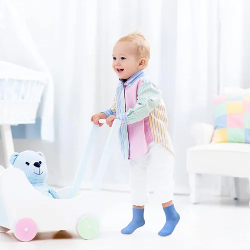 Miniatura 6 de Tphon Calcetines para niños pequeños con pinzas para niños y niñas, calcetines antideslizantes para niños, 15 pares de calcetines de media