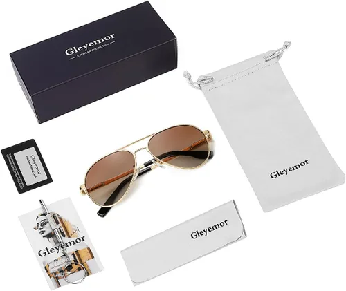 Miniatura 188 de Gleyemor Lentes de sol polarizados estilo aviador para niños y niñas, jóvenes, adolescentes, dos tamaños de 1.969 in y 2.047 in