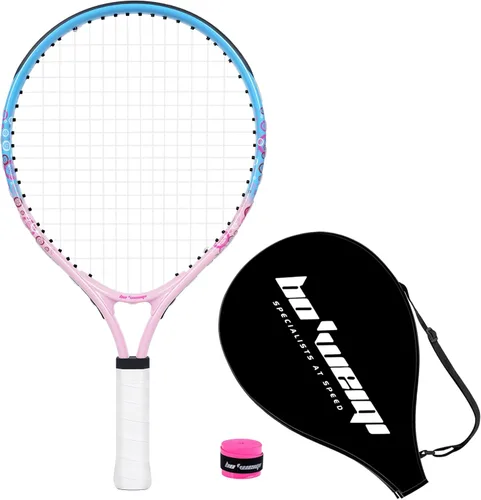 Miniatura 17 de bo'weiqi Raqueta de tenis para niños de 17"-25" para edades de 2-12 años, raqueta de tenis juvenil ligera para niñas y niños, deportes al aire Rosa