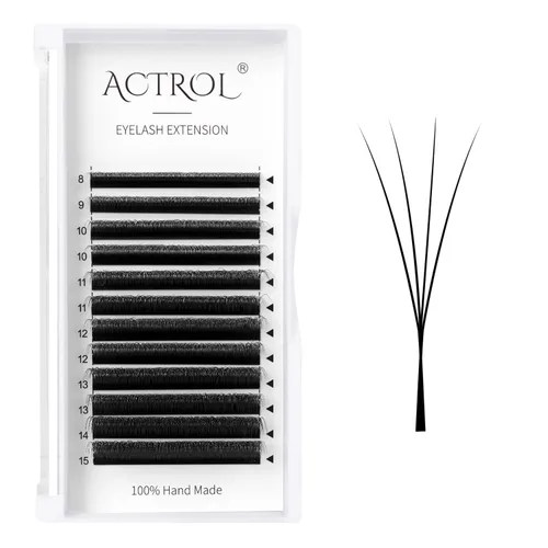 Miniatura 38 de Extensiones de pestañas 4D W, color negro, 0.003 in, rizo D, 0.315 in, volumen individual, YY, extensiones de pestañas en forma de W, fáciles