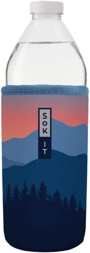 Miniatura 105 de Sok It BotlSok Funda para botella de agua con cubierta de neopreno aislante (Floral abstracto, se ajusta a CamelBak o Nalgene de 12 onzas)