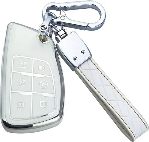Funda para Llavero Compatible con Chevy 2021-2023 Suburban Tahoe GMC Yukon Buick Encore Avenir Accesorios Carcasa (Blanco)
