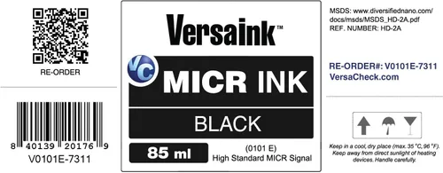 Miniatura 2 de Tinta MICR Nano Black -2.9 fl oz - Tinta magnética para impresoras de cheques y chorros de tinta todo en uno - Señal MICR de alto estándar