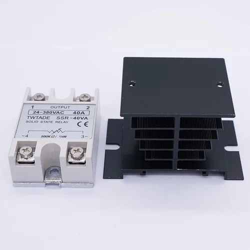 Miniatura 3 de TWTADE SSR-40VA 500K ohm 1/4W a 24-380VAC 40A Relé de estado sólido monofásico Regulador de voltaje de resistencia autorizado+disipador