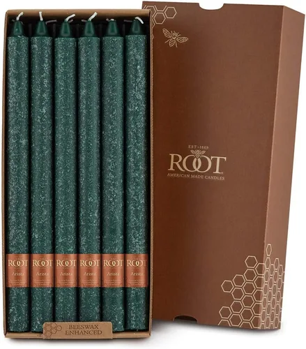 Miniatura 17 de Root Candles Juego de velas de cena sin perfume de 12 unidades, sin goteo, Timberline™ Arista™ mejoradas, 9 pulgadas, verde salvia