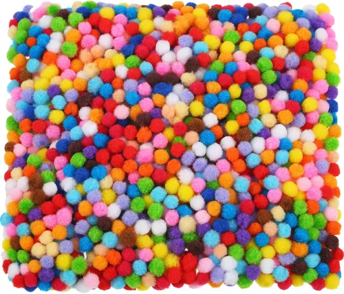 Shappy 2000 mini pompones de 0.236 pulgadas para hacer manualidades, bolas pequeñas de Navidad, suministros de pasatiempos y decoración de Multi