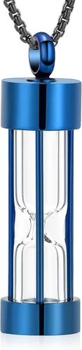 Miniatura 16 de Oinsi Eternity Memory - Collar de urna de reloj de arena para cremación, colgantes de joyería para mujeres y hombres, caja de regalo + kits