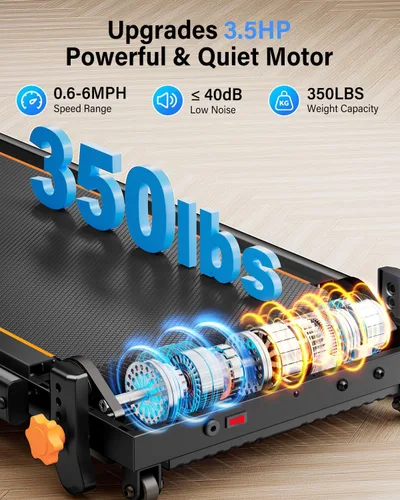 Miniatura 6 de Caminadora con 15% de inclinación y pantalla LED dual, almohadilla para caminar 4 en 1 con barra de mango, caminadora plegable de 3.5 HP con Negro