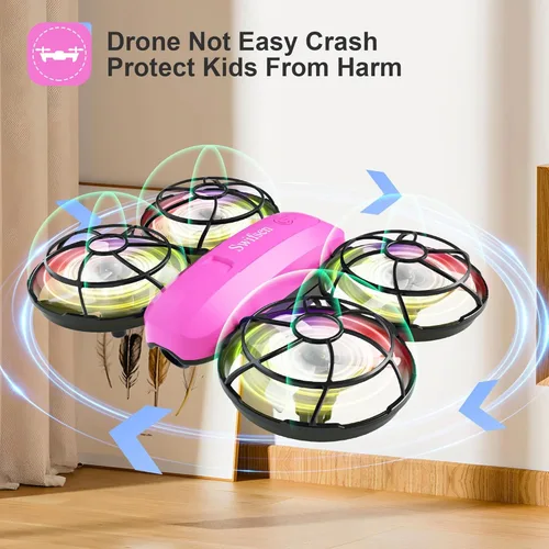 Miniatura 3 de Swifsen Mini dron para niños con cámara y posicionamiento de flujo óptico - Mini cuadricóptero RC con protección completa, 2 baterías modulares