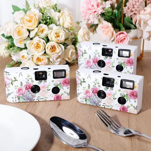 Miniatura 2 de Zhengmy Paquete de 10 cámaras desechables a granel para bodas, cámaras de un solo uso a granel de 1.38 pulgadas con flash una vez para reuniones