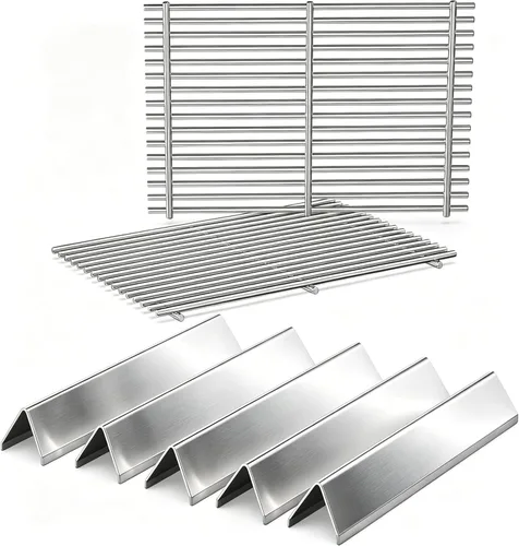Miniatura 23 de QuliMetal 44.5 cm SUS304 Barras Aromatizadoras y Deflectores de Calor para Parrillas Weber Genesis 300 Series, Compatibles con Genesis E310 E320