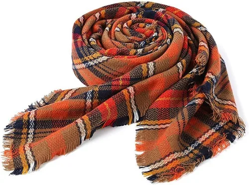 Miniatura 2 de Century Star Bufanda de invierno para mujer, bufanda de otoño a cuadros, bufanda de punto de gran tamaño, bufanda triangular grande para mujer, chal