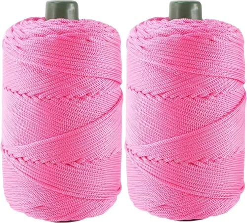 Miniatura 15 de Cordón de hilo artístico de 14.11 oz, hilo de poliéster color burdeos, para tejer macramé, bolsas de ganchillo, canasta de ganchillo, sombrero