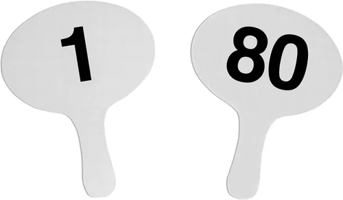 Miniatura 5 de 201-300, Cartonplast de 0.079 in, juego de paletas de subasta Better Bidders de forma ovalada, ventiladores de plástico blanco de 1 pieza (201-300)