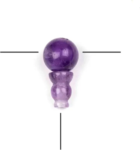 Miniatura 21 de Cherry Blossom Beads Piedra preciosa Mala Guru Bead – Turquesa africana – Tres agujeros 0.394 in redondo con torre de 0.276x0.394 in – Tres