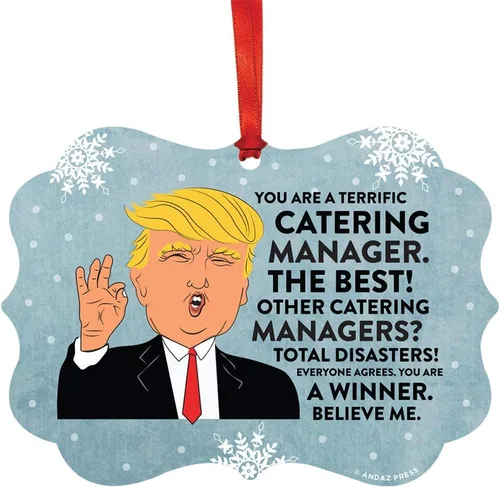 Miniatura 41 de Andaz Press Presidente Donald Trump Fancy Frame Recuerdo Adorno de Navidad Regalo de broma Ejecutivo de Cuenta, 1 paquete, Divertidas Ideas