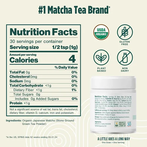 Miniatura 3 de Jade Leaf – Té verde en polvo, orgánico y japonés, de grado culinario supremo (el preferido por los Chefs y cafeterías para mezclar & hornear)