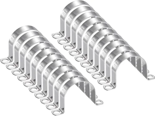Miniatura 77 de HARFINGTON 10 abrazaderas de conducto de 5/16 pulgadas y 0.315 in, abrazadera de tubo M8 U, correa de tubo rígida de acero inoxidable, soporte