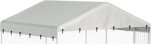 Miniatura 8 de Cubierta para perrera para perros al aire libre, 10 pies de ancho x 10 pies de largo, hecha de tela Oxford impermeable 600D, repuesto negro