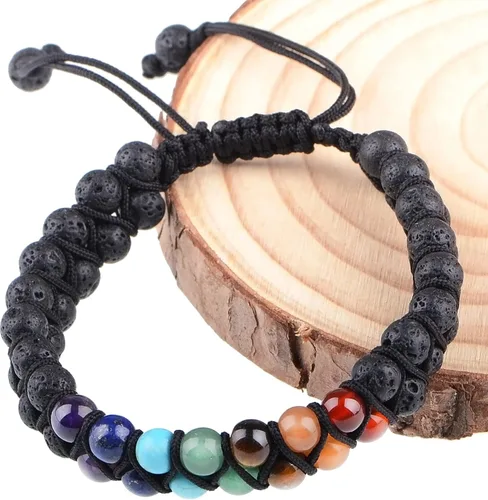 Miniatura 5 de MASSIVE BEADS Natural Chakra Healing Power Crystals Macrame Bracelet Yoga Double Layer Stone Beads Gemstone Meditation Relax Anxiety Bangle for