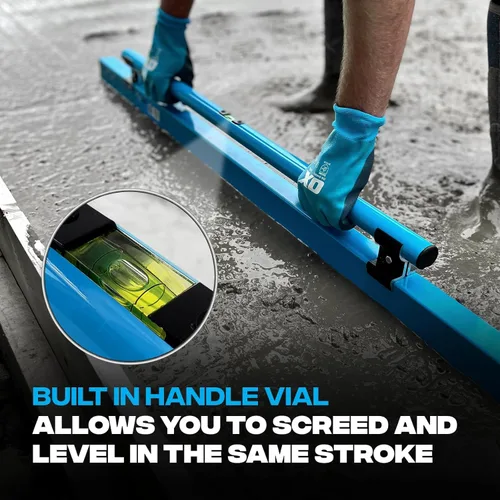 Miniatura 3 de OX TOOLS Serie Pro Nivel de concreto de 48 pulgadas con vial nivelador Aleación estructural resistente Mango ergonómico Ligero y reversible