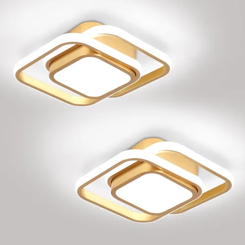 Miniatura 14 de CANEOE Lámpara de Techo Cuadrada para Pasillo, 6000K Blanco Frío Luz de Techo Moderna de Montaje al Ras, Accesorios de Iluminación LED Cromados