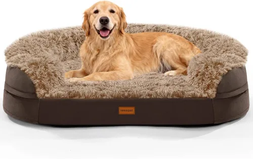 Miniatura 10 de iweepet Camas ortopédicas esponjosas para perros grandes y extragrandes, sofá cama calmante de 41 pulgadas para perros con espuma de apoyo 28D