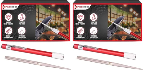 Miniatura 10 de Afilador de cuchillos con filo ondulado Fino Edge - Barra de afilado de diamante retráctil - Afilador de cuchillos de diamante ultra portátil - Mini