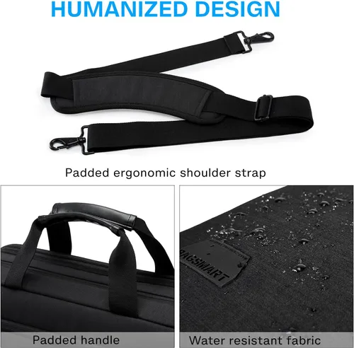 Miniatura 6 de BAGSMART Bolsa para laptop, maletín de 15.6 pulgadas para hombres, bolsa de computadora con cerradura para trabajo, bolsa de hombro estilo bandolera