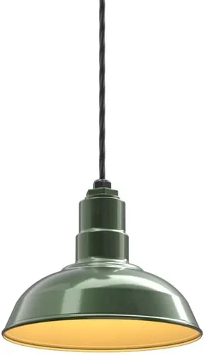 Miniatura 120 de Steel Lighting Co. El Segundo - Lámpara de granero Colgante montado en el techo Domo de 12 pulgadas Vástago de 12 pulgadas Luz de acero
