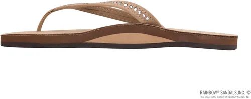 Miniatura 2 de Rainbow Sandals Piel de una sola capa para mujer con correa estrecha de cristal Swarovski, Negro